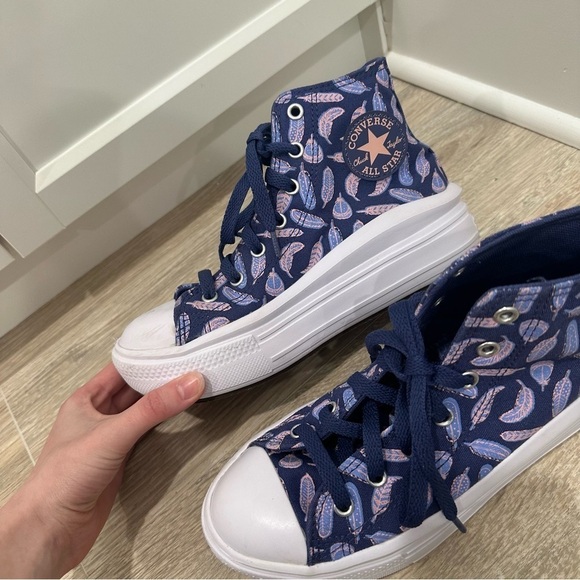 Converse CTAS Move Hi Platform purple Feathers hi top Sneaker - Picture 1 of 9